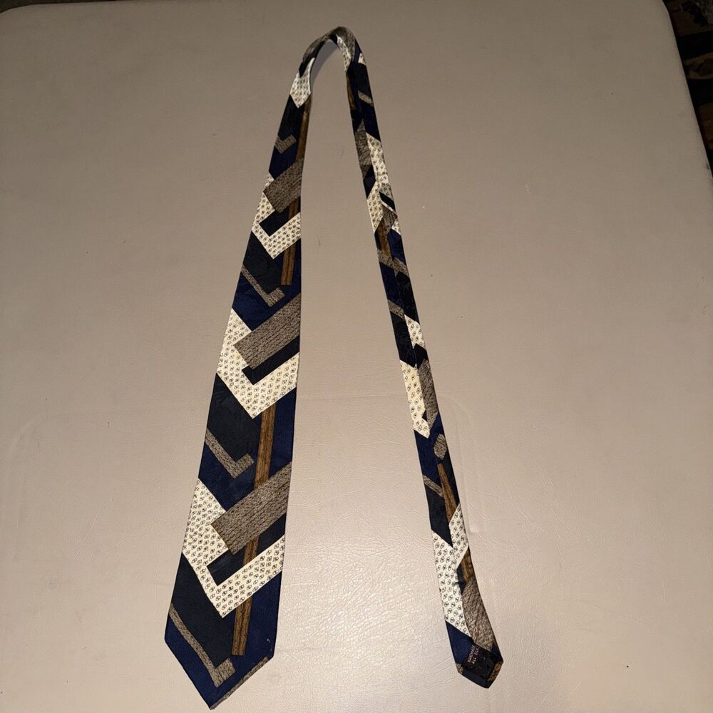 Raphael Roma Milano Men’s Tie Beige Geometric